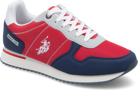 Czerwone buty sportowe U.S. Polo w sportowym stylu sznurowane