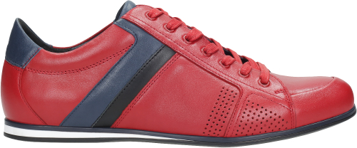Czerwone buty sportowe Wojas w sportowym stylu ze skóry sznurowane