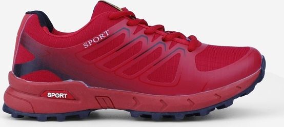 Czerwone buty sportowe Yourshoes z płaską podeszwą sznurowane ze skóry