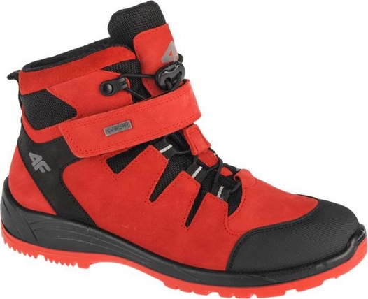 Czerwone buty trekkingowe dziecięce 4F sznurowane