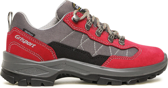 Czerwone buty trekkingowe Grisport sznurowane z płaską podeszwą