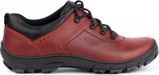 Czerwone buty trekkingowe KamPol sznurowane