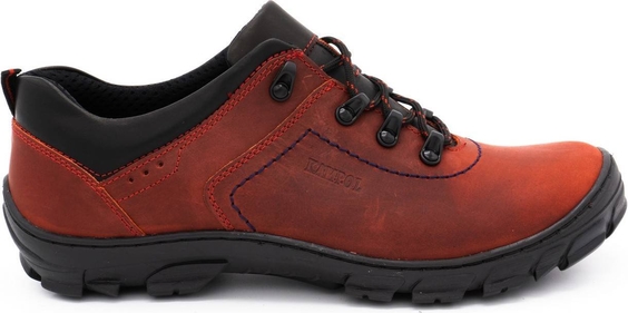 Czerwone buty trekkingowe KamPol ze skóry