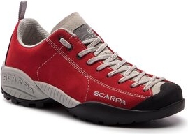Czerwone buty trekkingowe Scarpa z płaską podeszwą