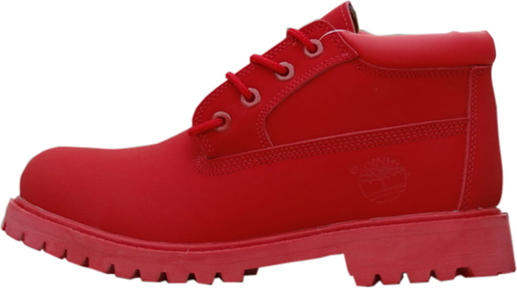 Czerwone buty zimowe Timberland sznurowane