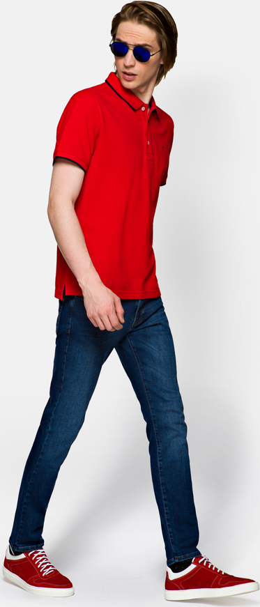 Czerwone jeansy LANCERTO w street stylu