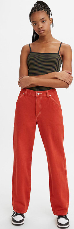 Czerwone jeansy Levis z bawełny w stylu casual