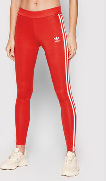 Czerwone legginsy Adidas w sportowym stylu