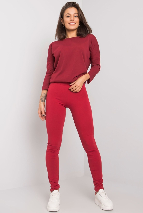 Czerwone legginsy Basic Feel Good w stylu casual