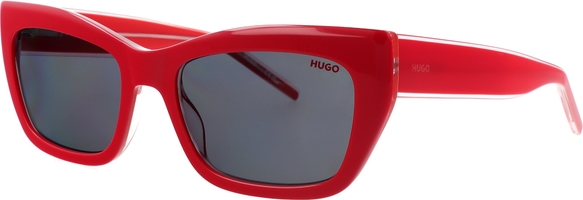 Czerwone okulary damskie Hugo Boss