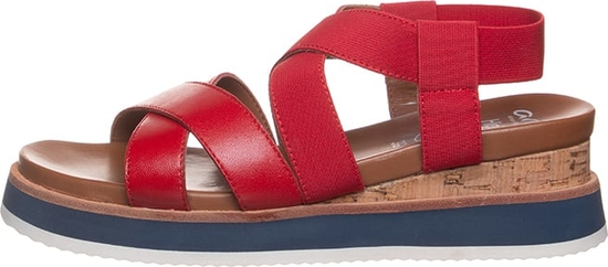 Czerwone sandały Ara shoes na koturnie