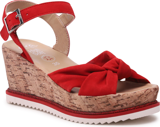 Czerwone sandały ara z klamrami w stylu casual