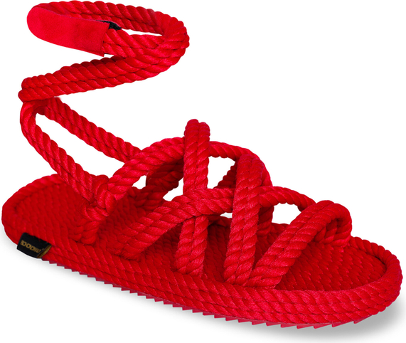 Czerwone sandały Bohonomad w stylu casual z płaską podeszwą z klamrami