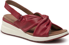Czerwone sandały Caprice w stylu casual