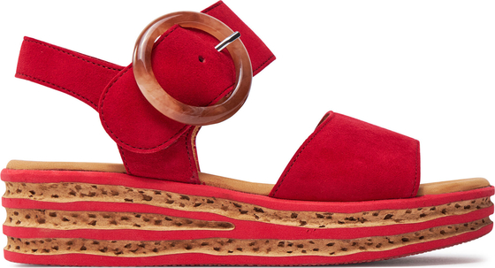 Czerwone sandały Gabor na platformie