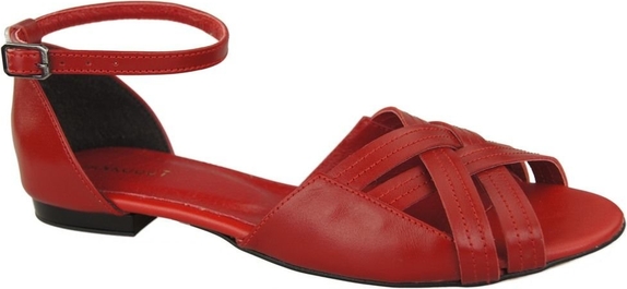 Czerwone sandały Jankobut z klamrami