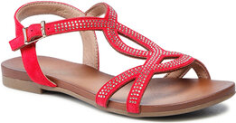 Czerwone sandały Jenny Fairy z klamrami z płaską podeszwą