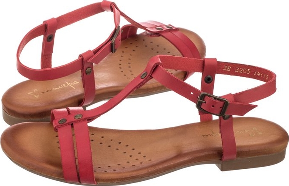 Czerwone sandały Maciejka w stylu casual