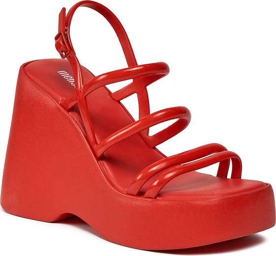 Czerwone sandały Melissa na koturnie