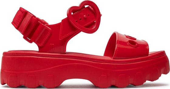 Czerwone sandały Melissa na platformie w stylu casual z klamrami