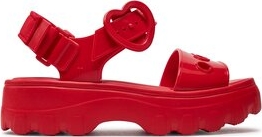 Czerwone sandały Melissa w stylu casual z klamrami