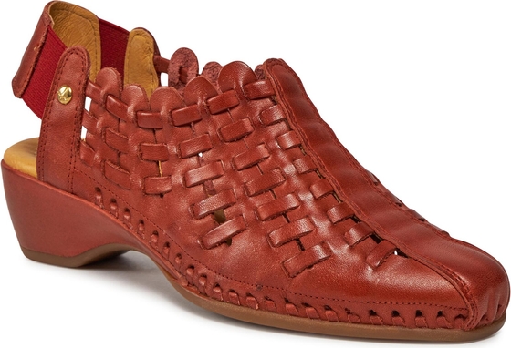 Czerwone sandały PIKOLINOS na obcasie w stylu casual