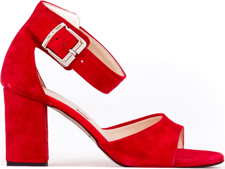 Czerwone sandały Zapato na wysokim obcasie z klamrami