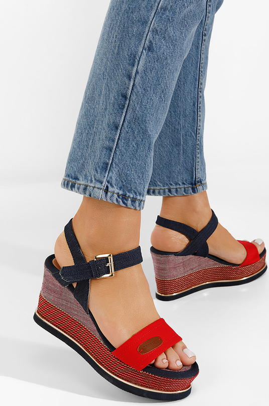 Czerwone sandały Zapatos w stylu casual