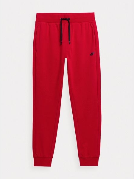 Czerwone spodnie 4F w sportowym stylu z bawełny