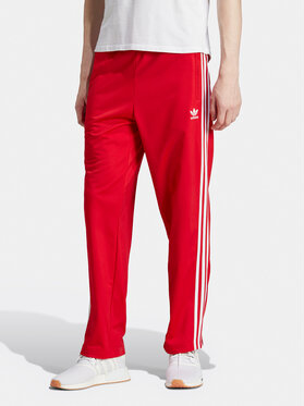 Czerwone spodnie Adidas z dresówki