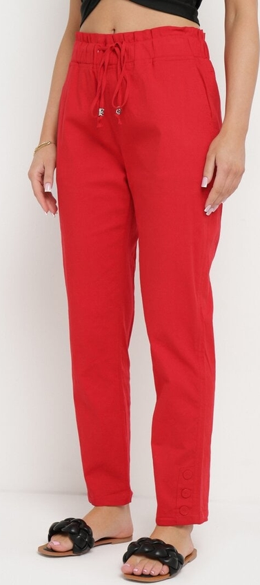 Czerwone spodnie born2be w stylu casual