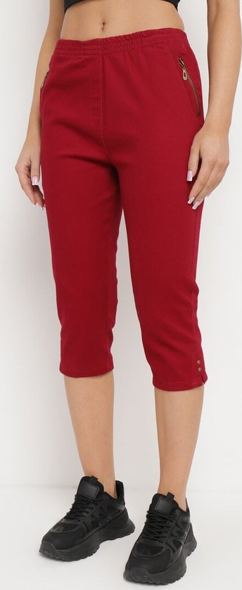 Czerwone spodnie born2be w stylu klasycznym