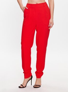 Czerwone spodnie Bruuns Bazaar w stylu casual