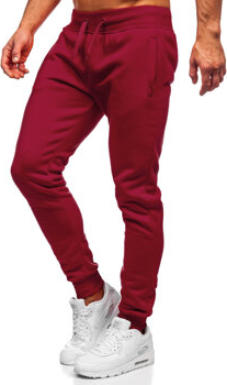 Czerwone spodnie Denley z tkaniny
