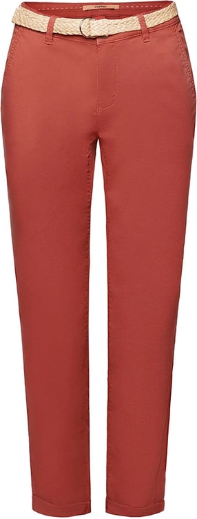 Czerwone spodnie Esprit z bawełny w stylu casual