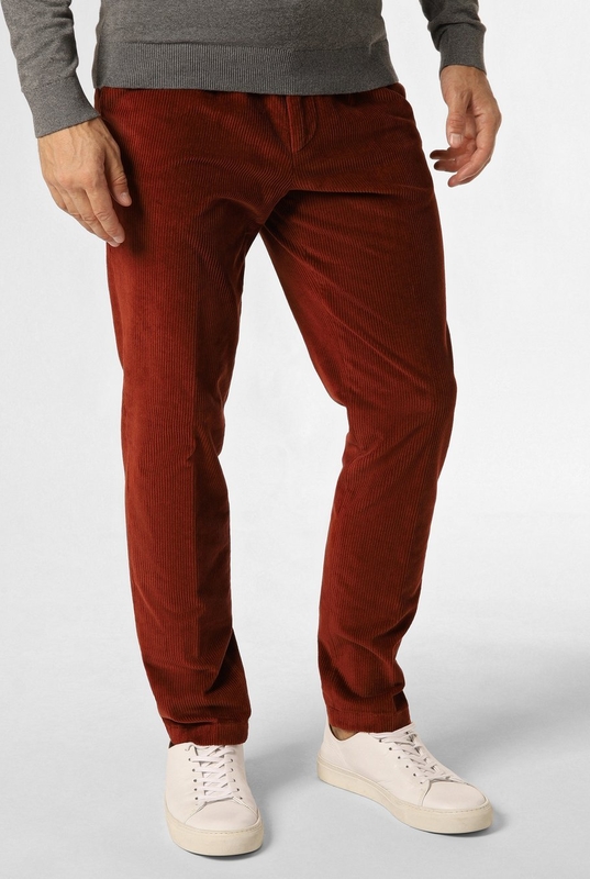 Czerwone spodnie Finshley & Harding w stylu casual ze sztruksu