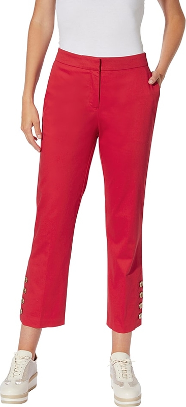 Czerwone spodnie Heine w stylu casual z bawełny