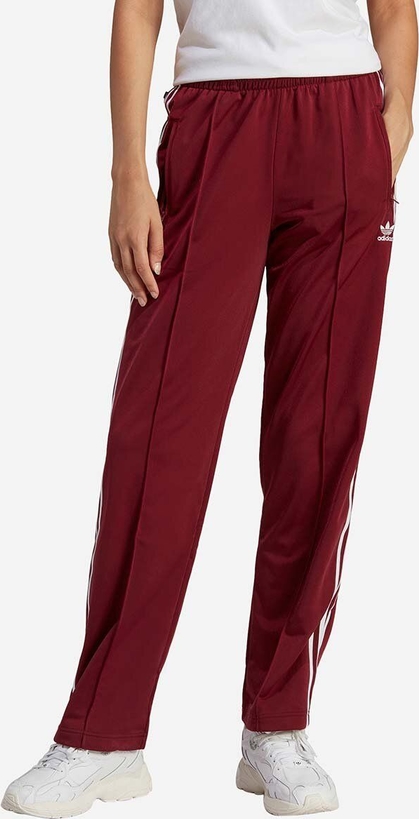 Czerwone spodnie sportowe Adidas Originals z dresówki w sportowym stylu