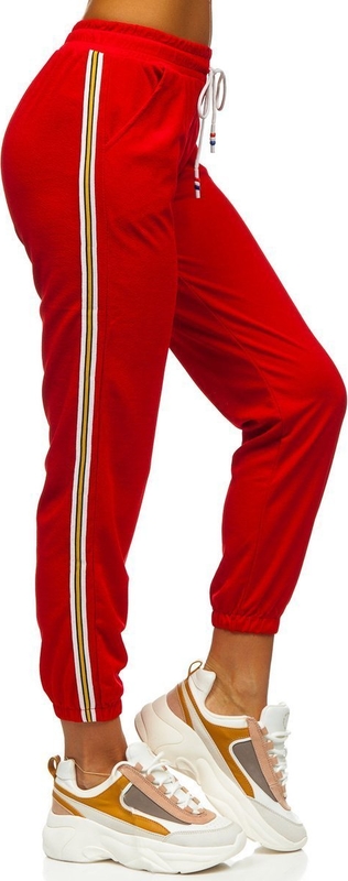 Czerwone spodnie sportowe Denley z dresówki w sportowym stylu