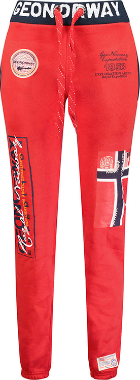 Czerwone spodnie sportowe Geographical Norway w sportowym stylu z dresówki