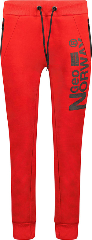Czerwone spodnie sportowe Geographical Norway z bawełny w sportowym stylu