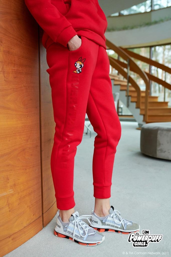 Czerwone spodnie sportowe Naoko z dresówki w stylu casual