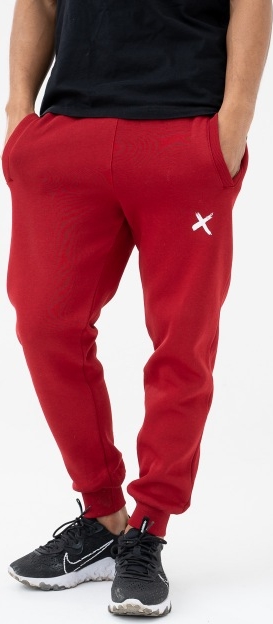 Czerwone spodnie sportowe Point X w sportowym stylu z bawełny