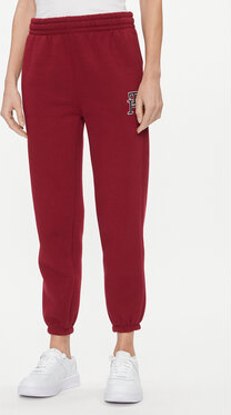 Czerwone spodnie sportowe Tommy Hilfiger w sportowym stylu z dresówki
