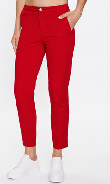 Czerwone spodnie United Colors Of Benetton w stylu casual