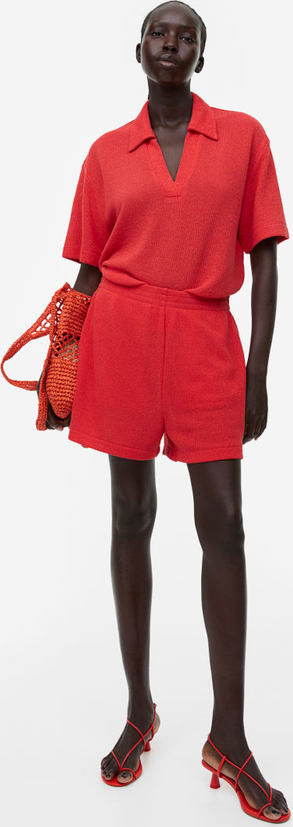 Czerwone szorty H & M z dżerseju