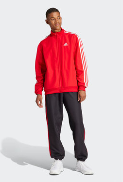 Czerwony dres Adidas z dresówki w sportowym stylu