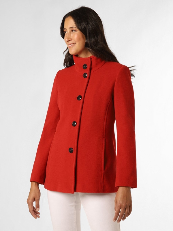 Czerwony płaszcz Franco Callegari w stylu casual bez kaptura z wełny