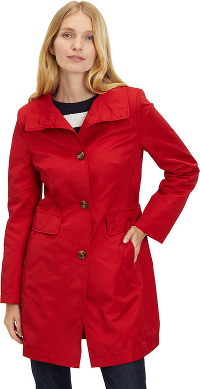 Czerwony płaszcz Gil Bret z bawełny w stylu casual z kapturem