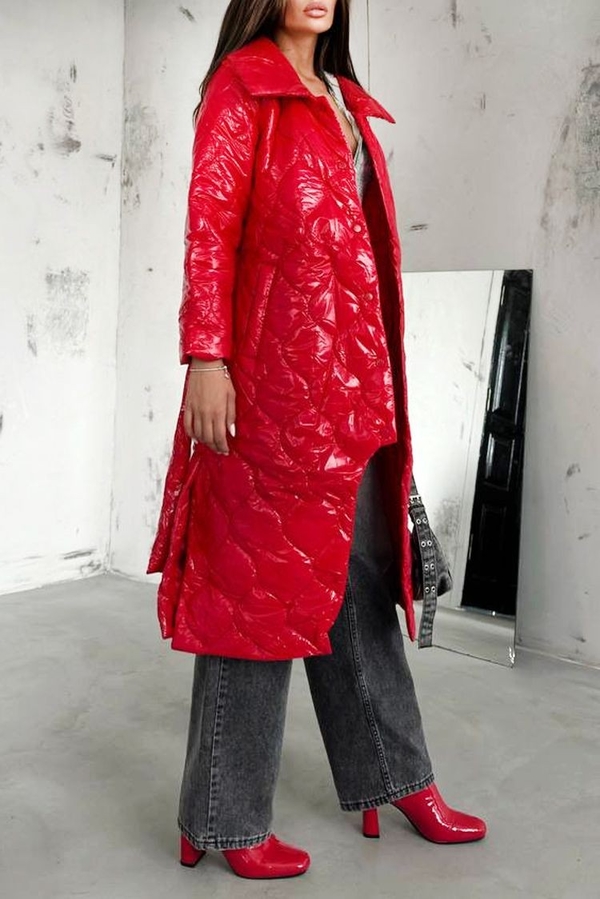 Czerwony płaszcz IVET w stylu casual